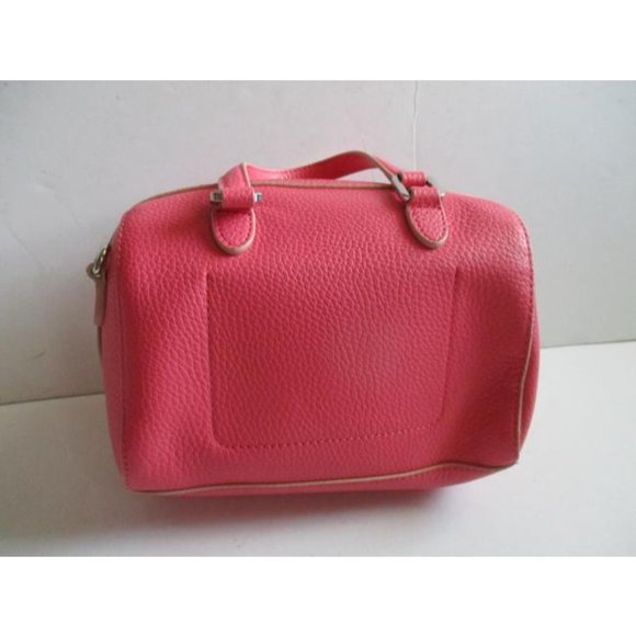 **Lauren Ralph Lauren Candy Pebbled Cotton Pink Polyurethane Satchel - Picture 2 of 9